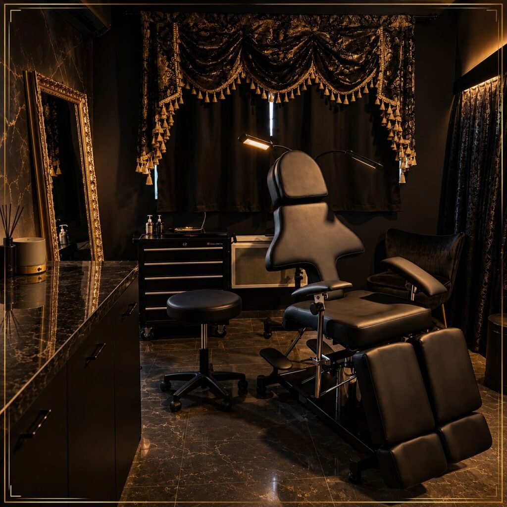 Salle de tatouage LPC Ink à Wittenheim avec fauteuil de tatouage